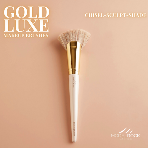 Modelrock- Gold Luxe - Makeup Brush - Chisel-Sculpt-Shade